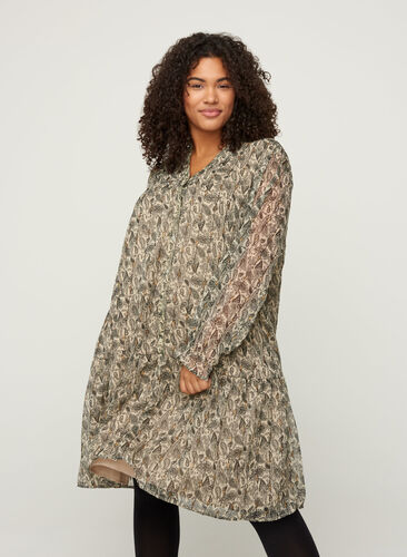 Langarm Kleid mit Paisley-Print, AOP: PAISLEY, Model image number 0
