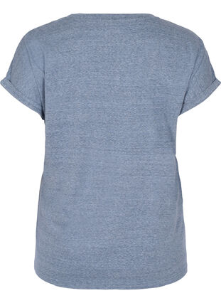 Meliertes T-Shirt aus Baumwolle, Navy Blazer melange, Packshot image number 1