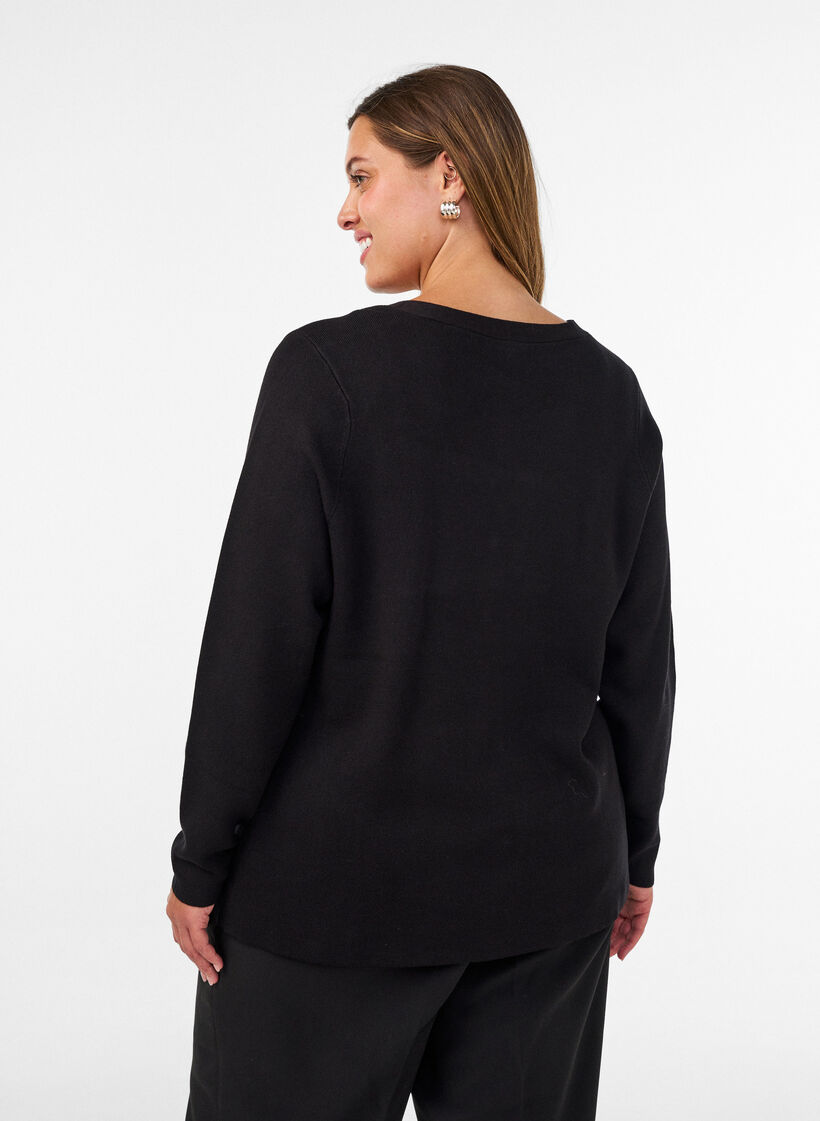 Cardigan aus Feinstrick mit dekorativen Kn&ouml;pfen, Schwarz, Model image number 2