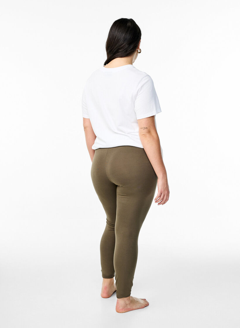 Basic Leggings aus Viskose, Gr&uuml;n, Model image number 2