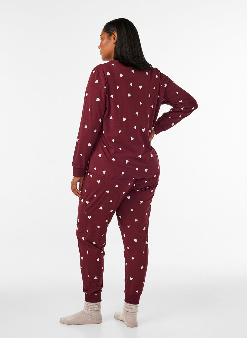Bedruckte Pyjamahose, Rot, Model image number 1