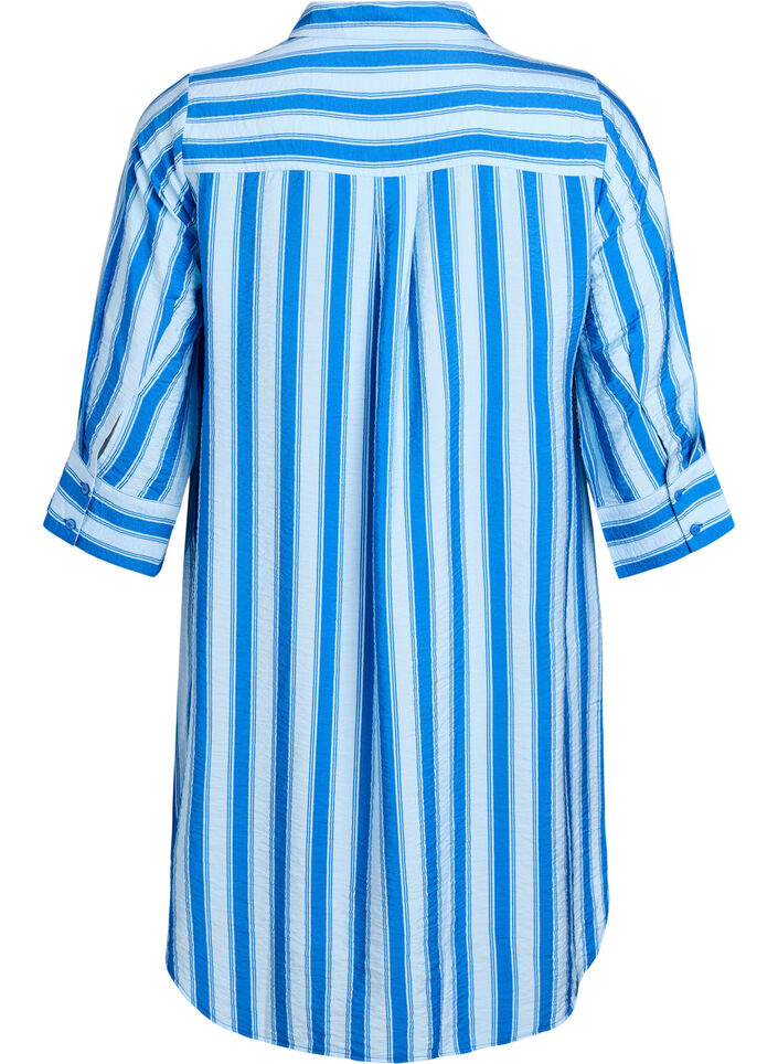 Kleid mit Kragen und Brusttasche, Blau, Packshot image number 1