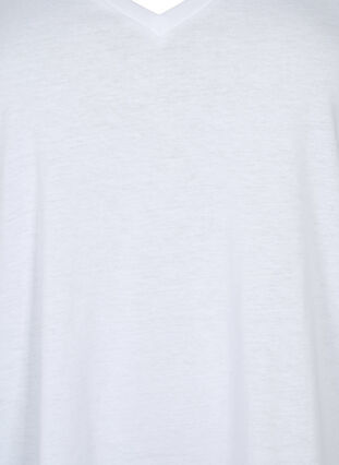 Kurzärmeliges T-Shirt mit V-Ausschnitt, Bright White, Packshot image number 2