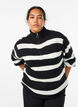 Strickpullover mit hohem Kragen und Rei&szlig;verschluss, Schwarz, Model image number 0