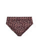Leopard Bikinihose mit hoher Taille, Braun, Packshot image number 1