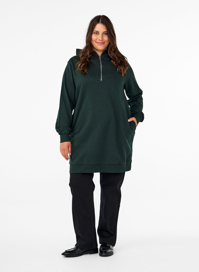 Sweat-Tunika mit Kapuze und Reißverschluss, Scarab, Model image number 2