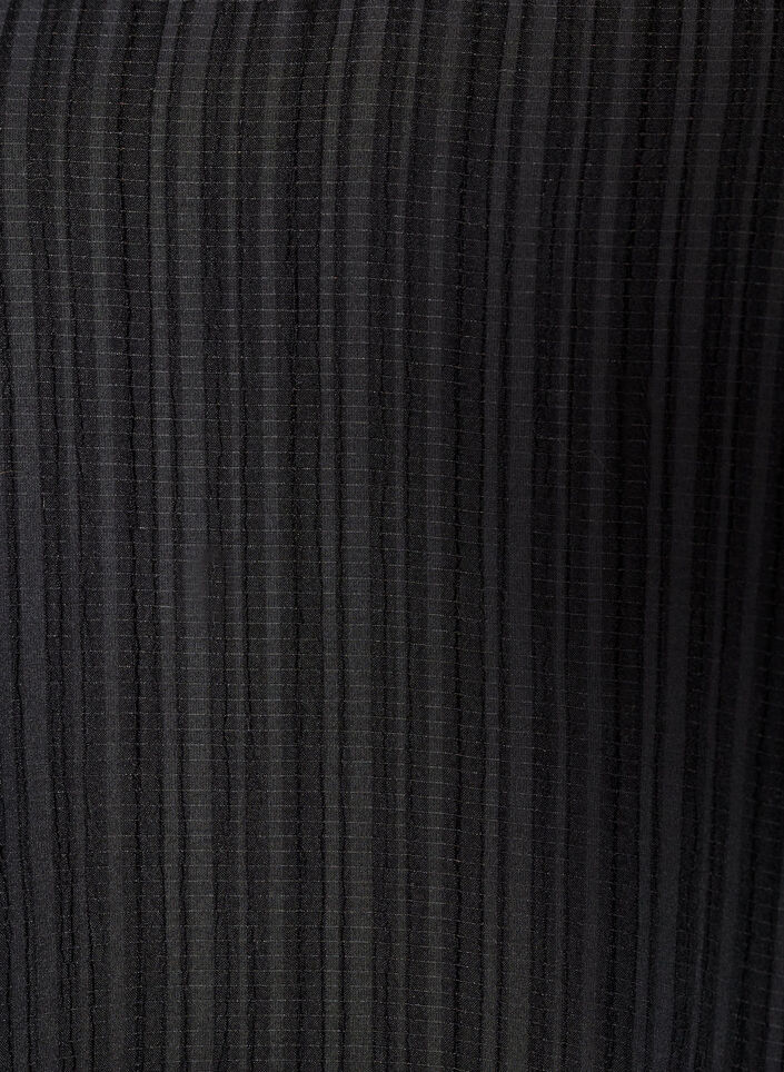 Bluse mit Struktur, V-Ausschnitt und R&uuml;schen, Schwarz, Packshot image number 2