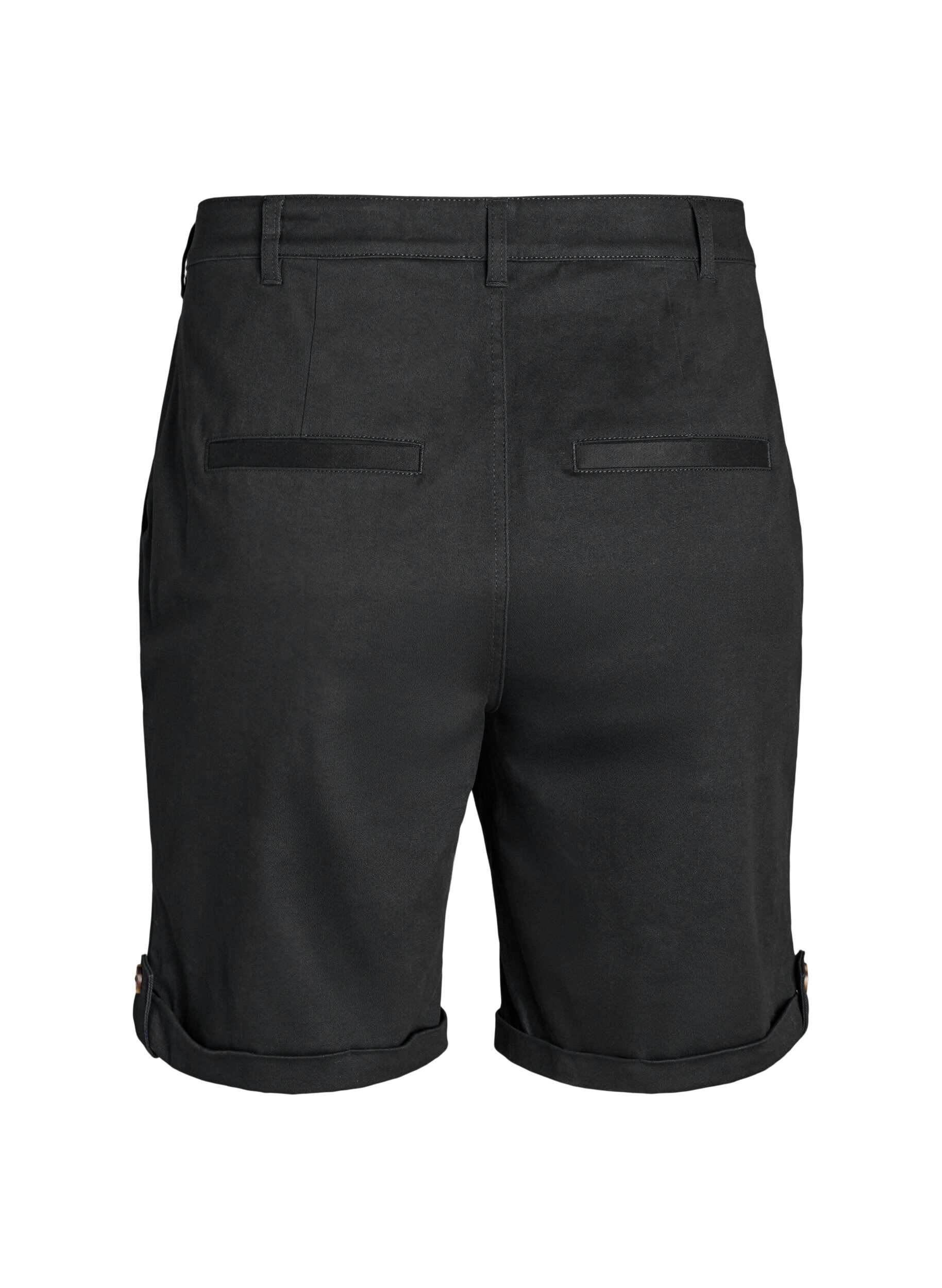 Zizzi Chino Kurze Hosen mit Taschen, Schwarz, Packshot image number 1