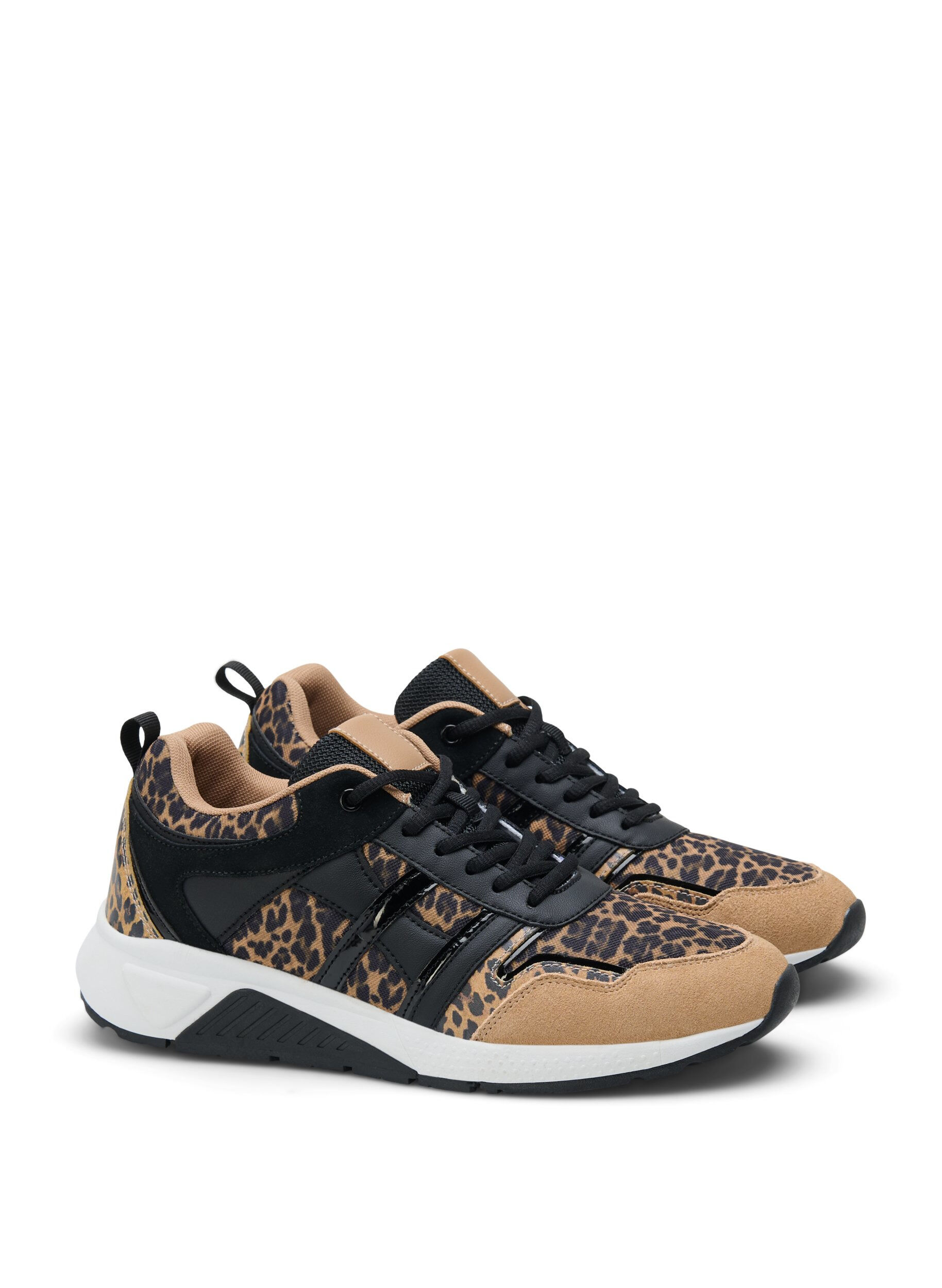 Zizzi Weite Passform Sneakers mit Leopardendruck, Leopard Print, Packshot image number 1