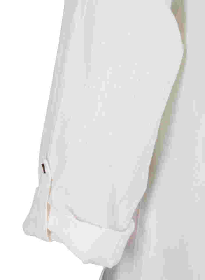 Kleid mit V-Ausschnitt und Kragen, White, Packshot image number 3