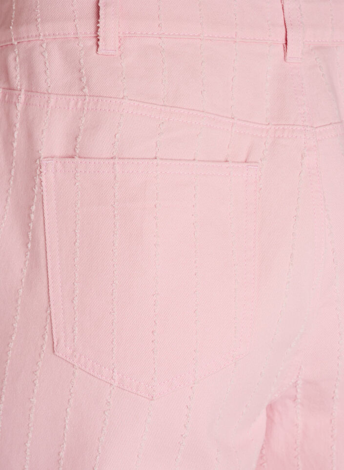 Myra Jeans aus farbigem Denim mit weiter Passform und strukturiertem Muster, Rot, Packshot image number 3