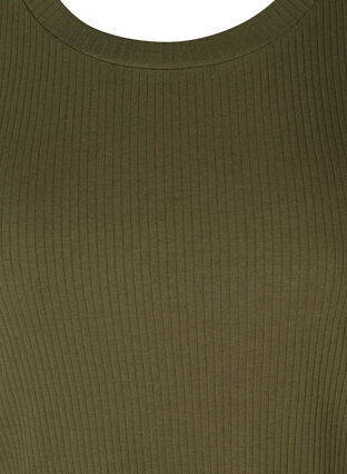 T-Shirt mit Ripp und kurzen Puffärmeln, Ivy Green, Packshot image number 2