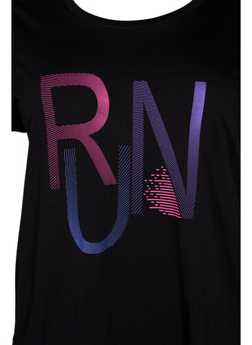 Trainings-T-Shirt mit Print, Black w. stripe run, Packshot image number 2