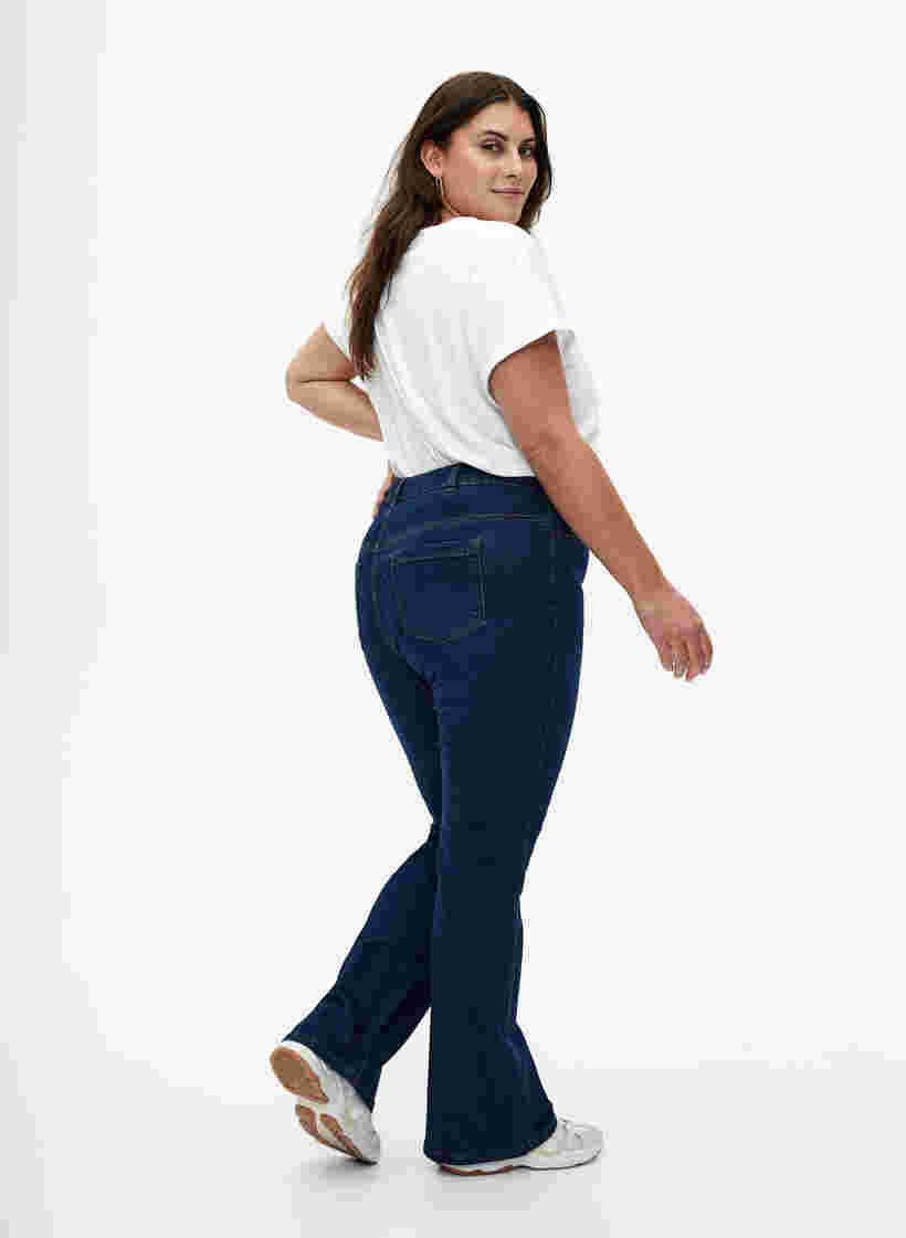 Ellen Bootcut-Jeans mit hoher Taille, Dark Blue, Model image number 1