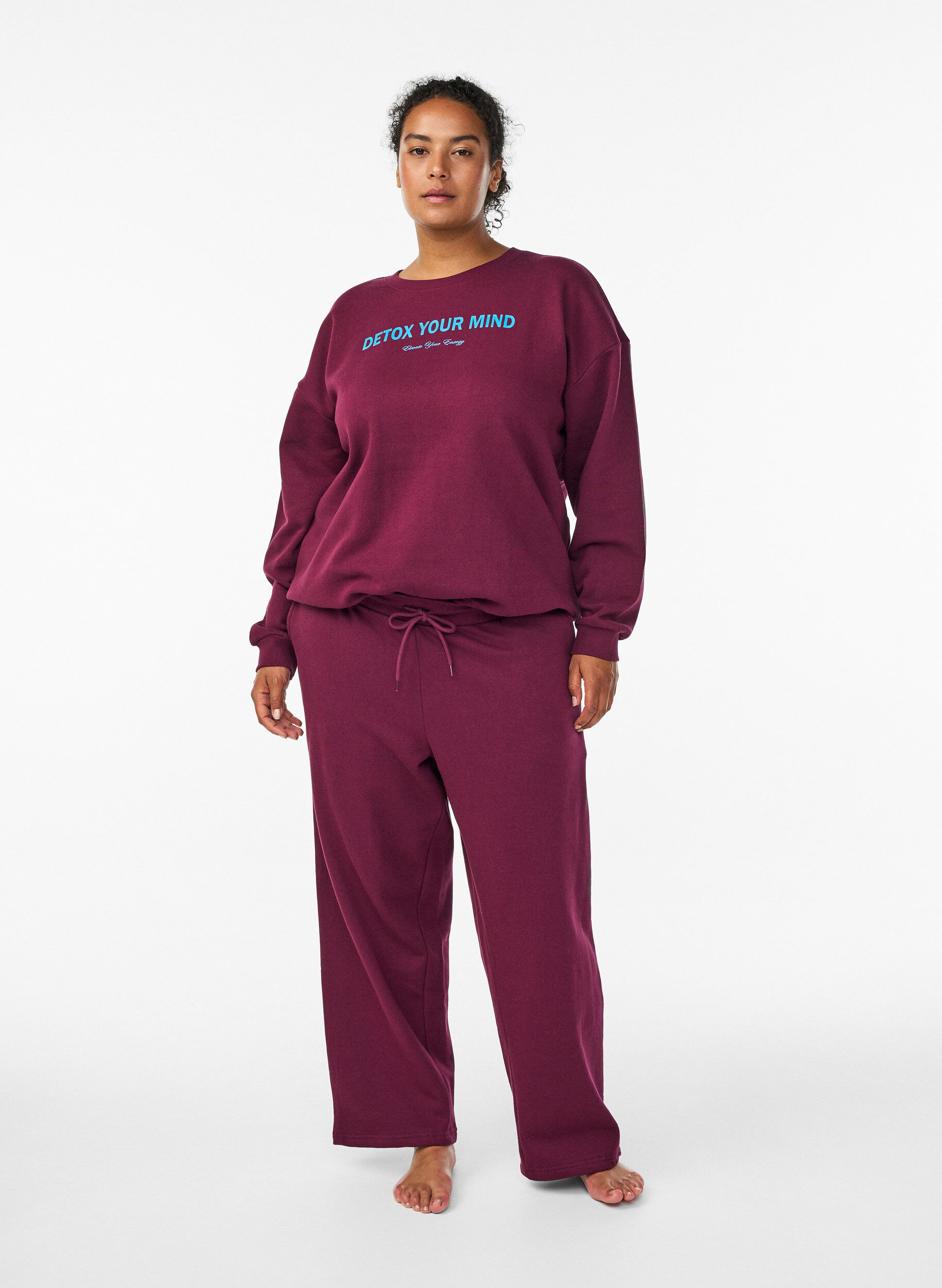 ZizziSweathose mit Taschen, Dunkles Bordeaux, Model image number 0