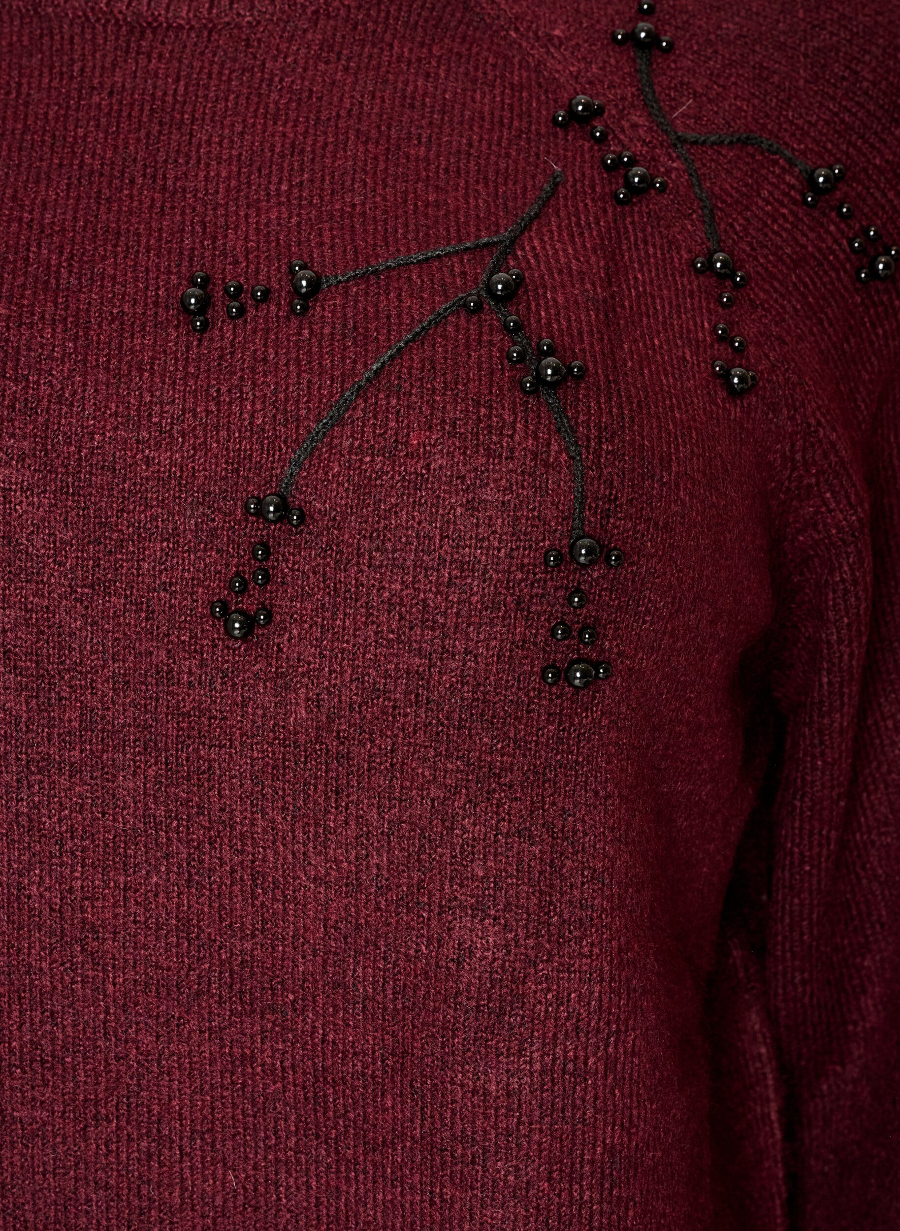 ZizziPullover mit Perlenstickerei, Rot, Packshot image number 2