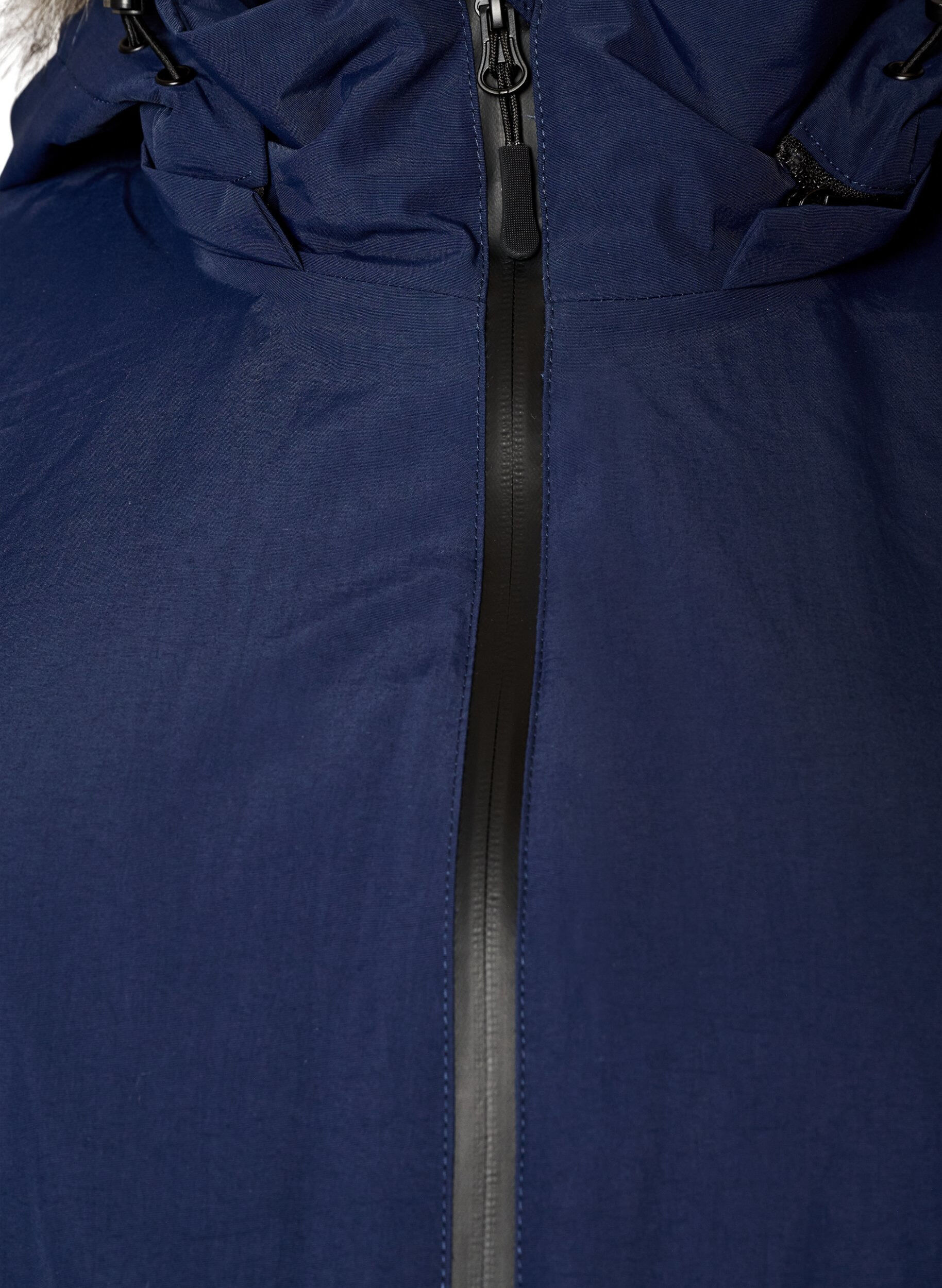 ZizziWasserdichter Parka mit Kapuze, Blau, Packshot image number 2