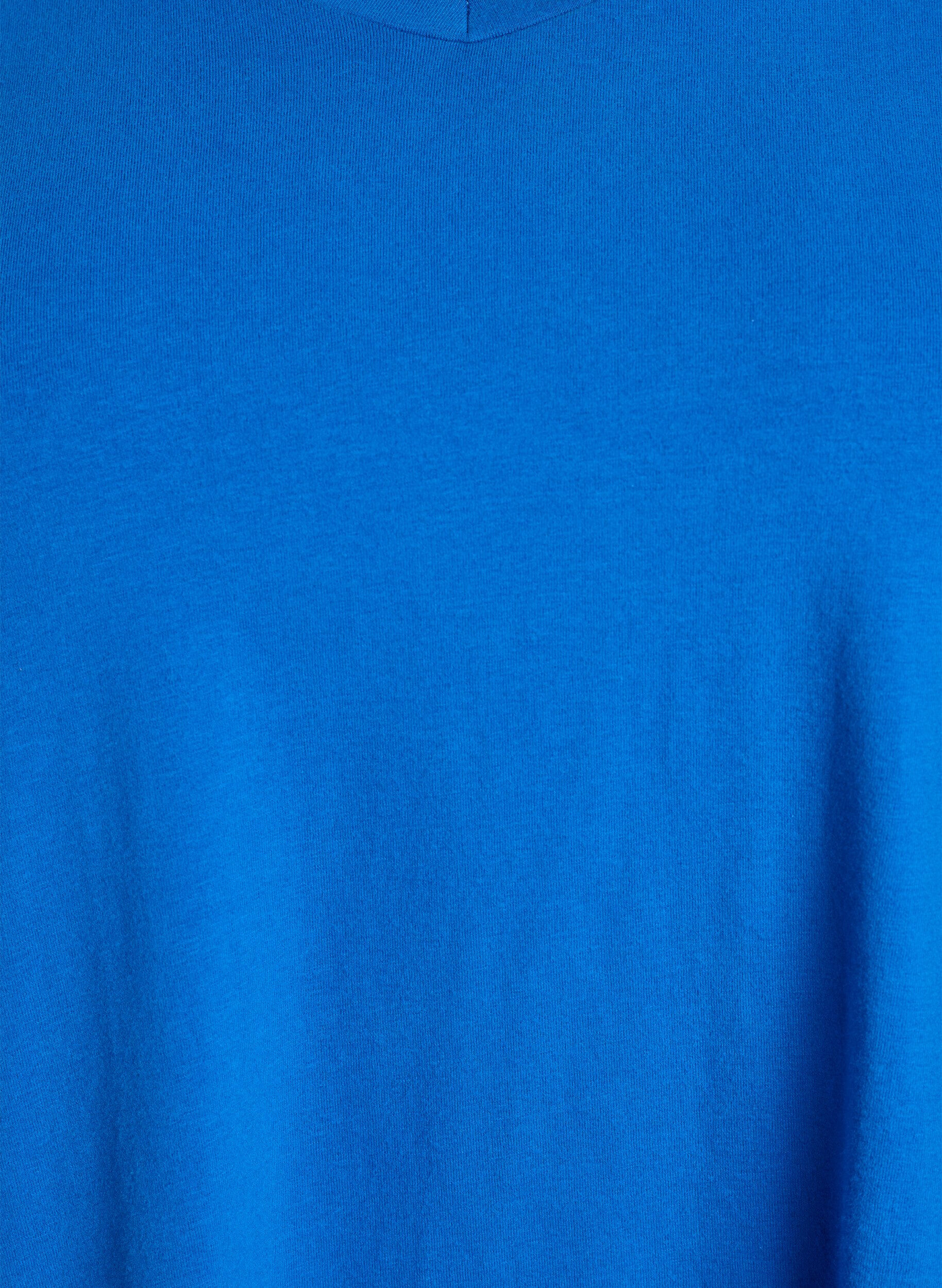 ZizziEinfarbiges Basic-T-Shirt aus Baumwolle, Blau, Packshot image number 2