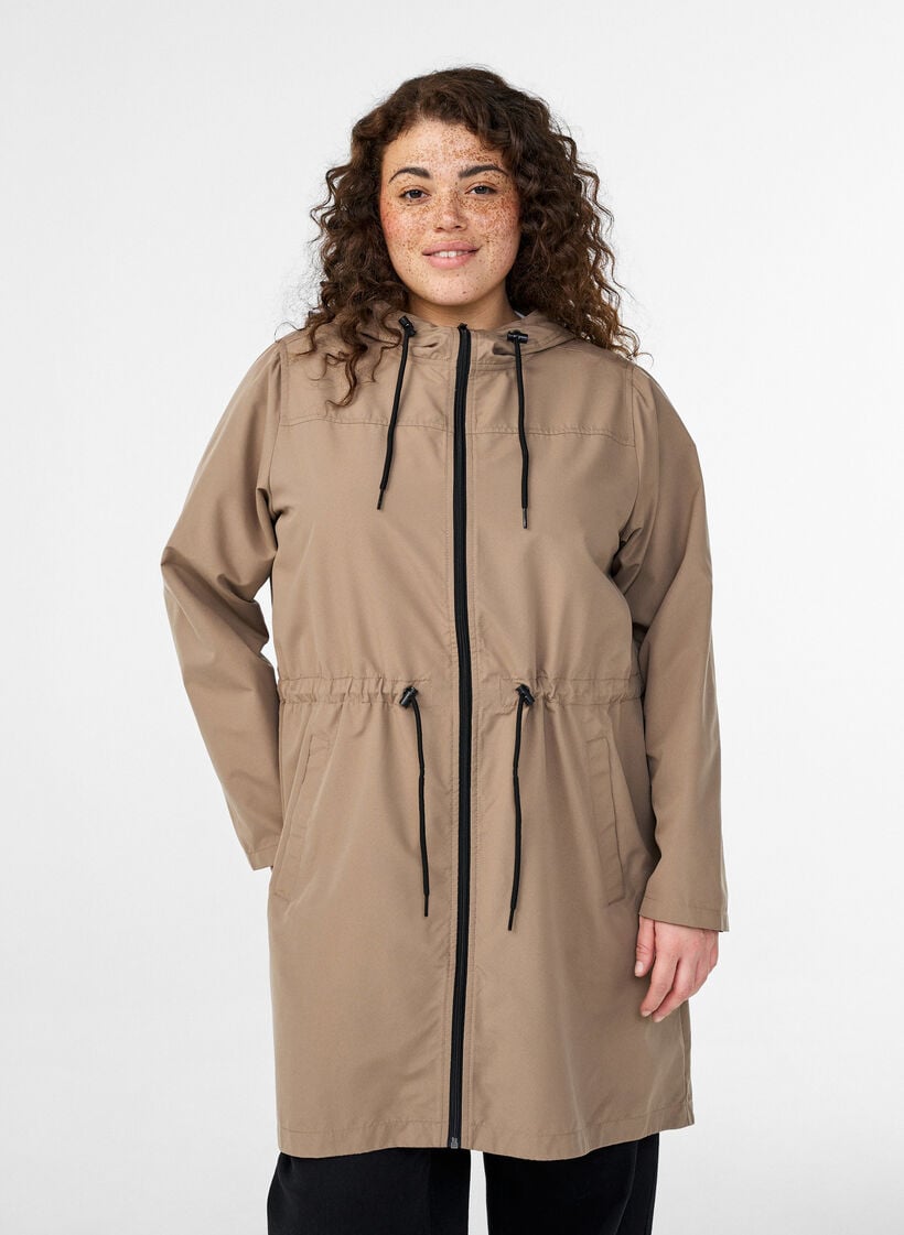 FLASH - Leichter Parka mit Kapuze, Braun, Model image number 0