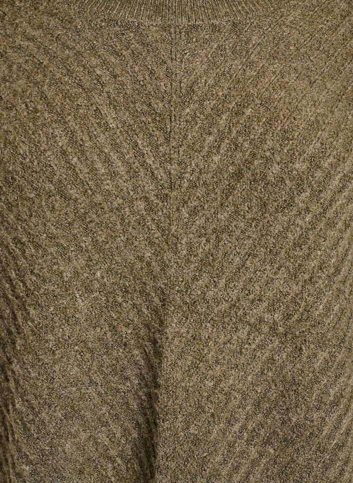 Strickbluse mit V-f&ouml;rmigem Rippenmuster und Schlitzen, Gr&uuml;n, Packshot image number 2
