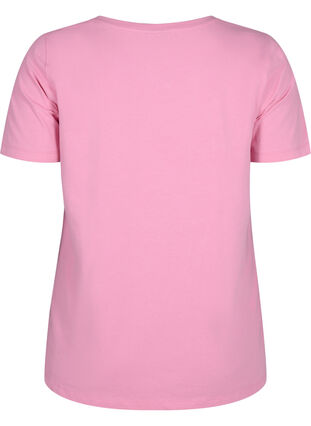 Einfarbiges basic T-Shirt aus Baumwolle, Rosebloom, Packshot image number 1