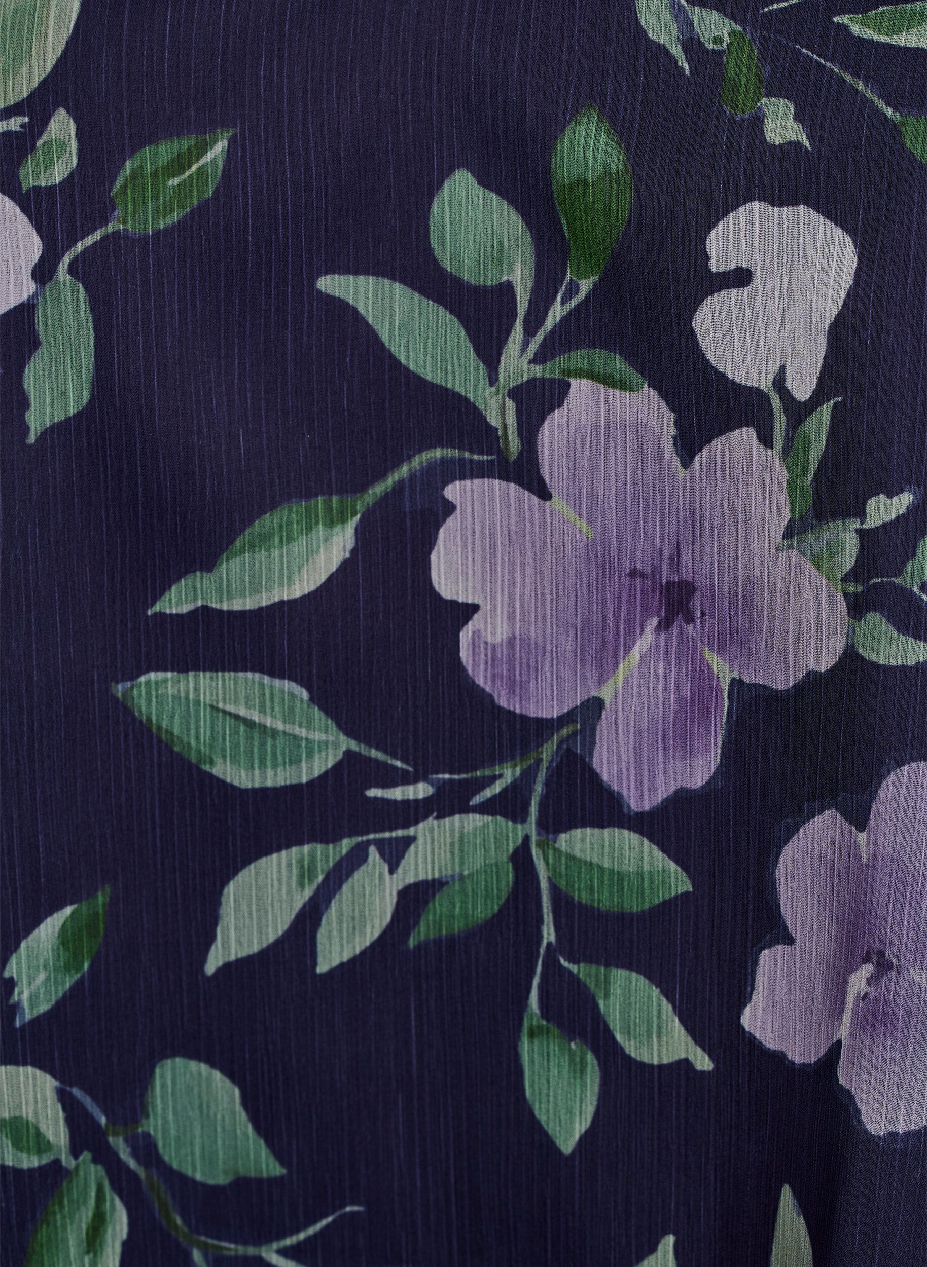 ZizziBluse aus Chiffon mit gebl&uuml;mtem Print und langen &Auml;rmeln, Blau, Packshot image number 2