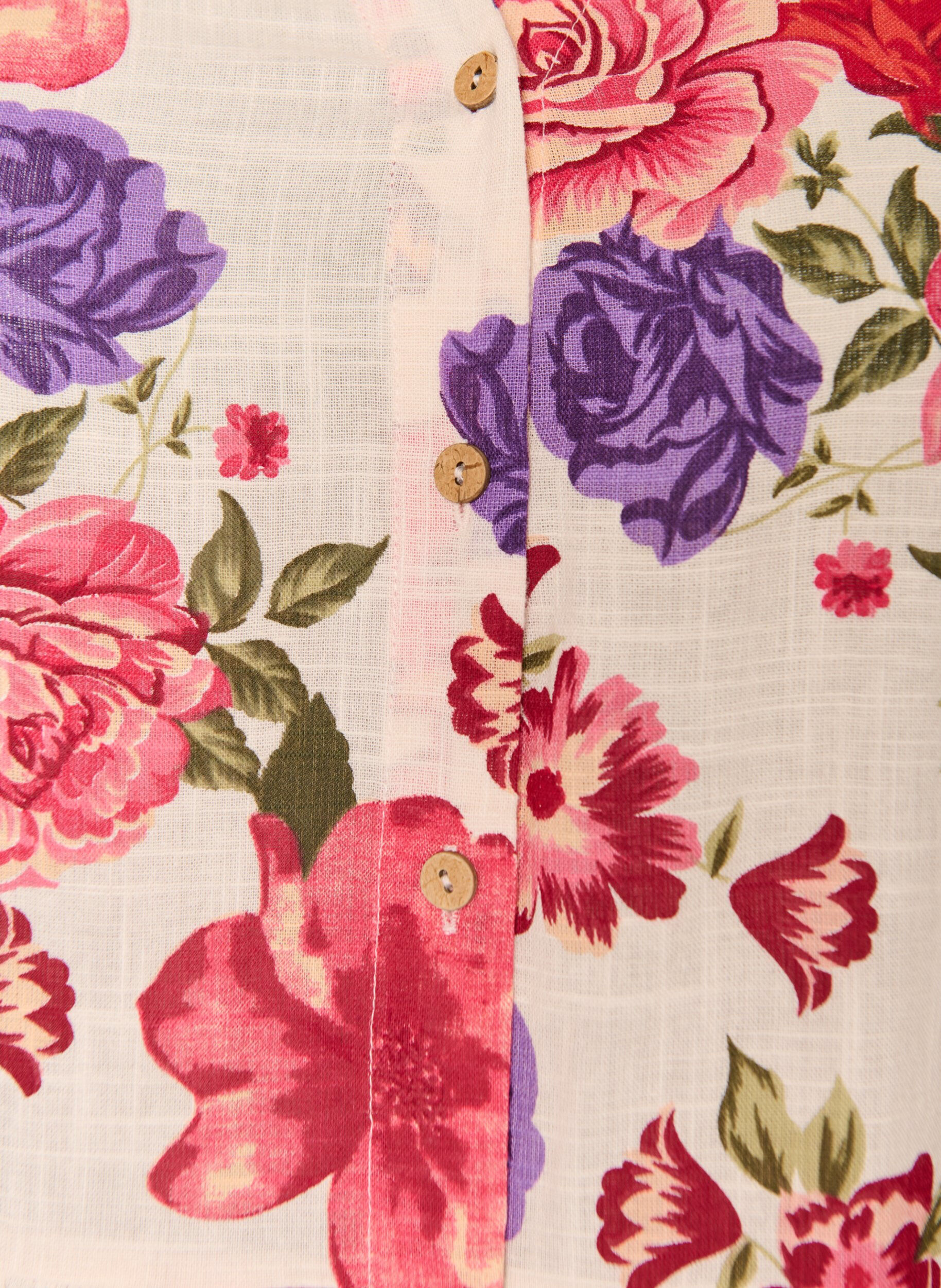 ZizziBaumwoll-Midikleid mit Blumenprint, Rot, Packshot image number 2