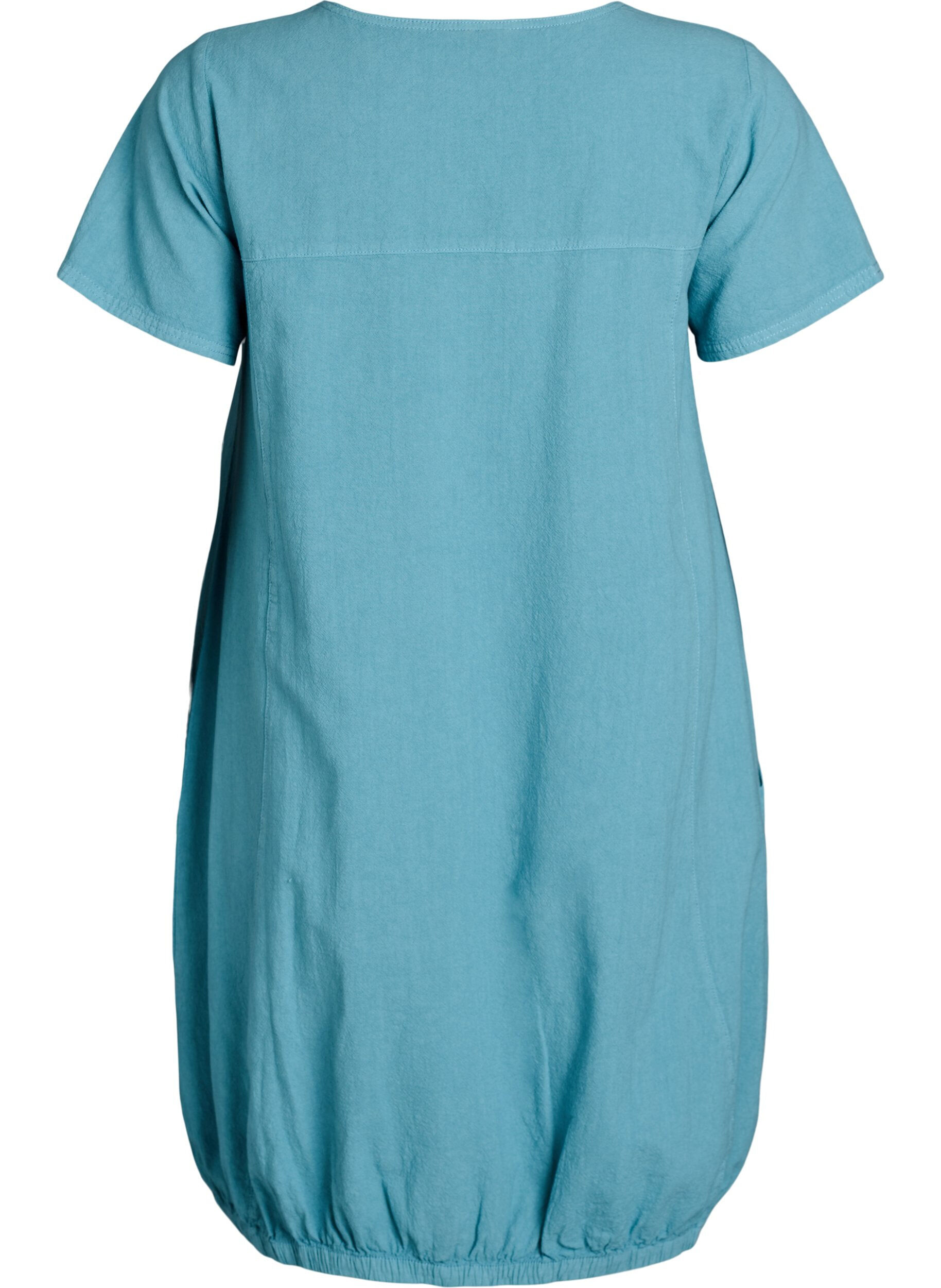 ZizziKurzarm Kleid aus Baumwolle, Blau, Packshot image number 1
