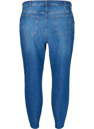 Cropped Mom Fit Mille Jeans mit lockerer Passform, Blue denim, Packshot image number 1