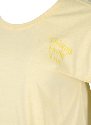 Meliertes T-Shirt aus Baumwolle, Pale Banana Melange, Packshot image number 2