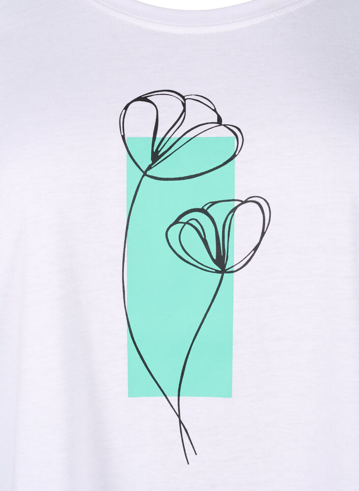 FLASH - T-Shirt mit Motiv, Bright White Flower, Packshot image number 2