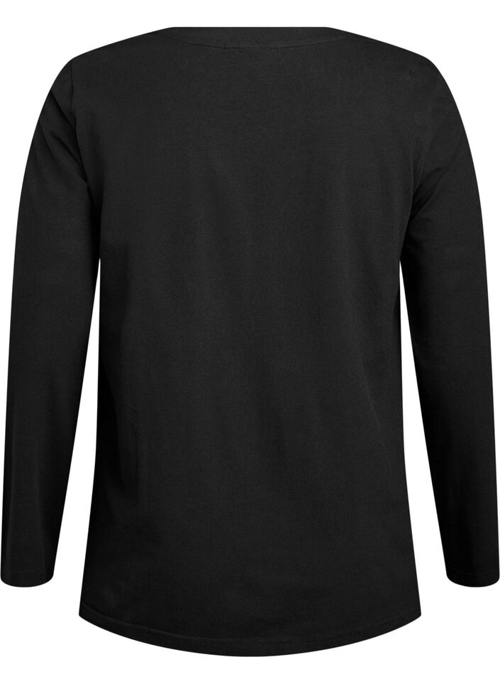 Basic Bluse aus Jersey mit langen &Auml;rmeln, Schwarz, Packshot image number 1