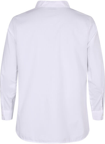 Gestreiftes Hemd aus Baumwollmischung, Bright White, Packshot image number 1