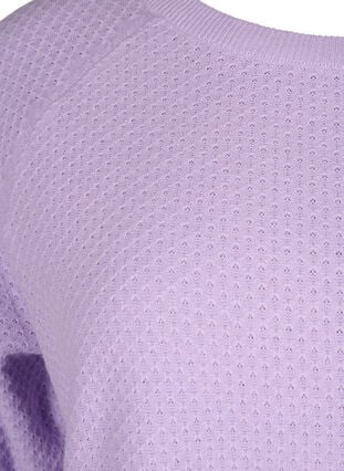 Pullover aus Bio-Baumwolle mit Strukturmuster, Lavender, Packshot image number 2