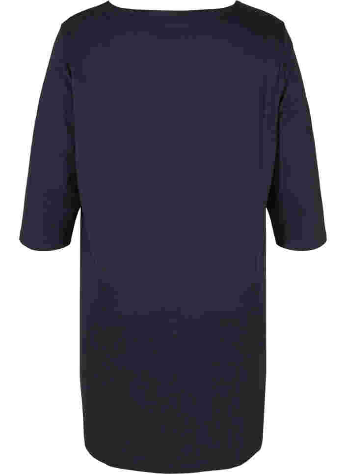 Baumwollkleid mit 3/4-Ärmeln und Taschen, Night Sky, Packshot image number 1