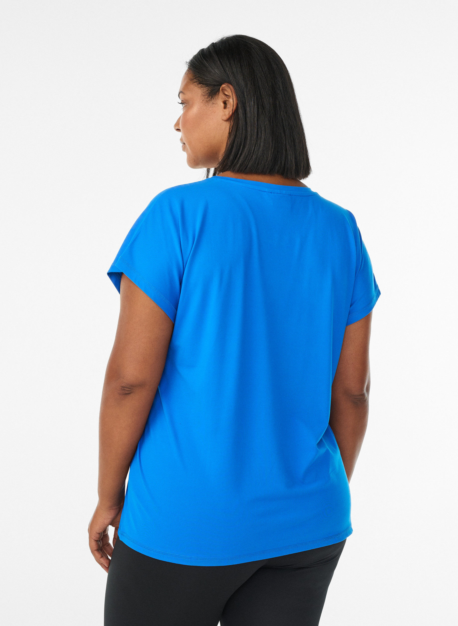 ZizziEinfarbiges Trainings-T-Shirt, Blau, Model image number 2
