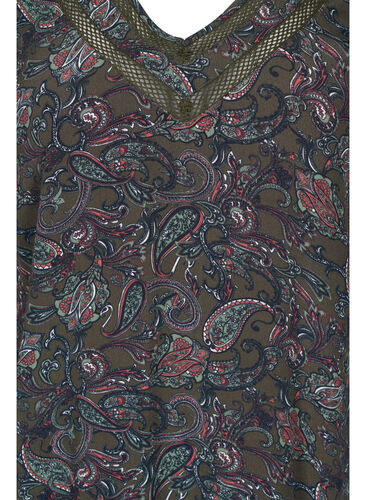 Viskosekleid mit A-Linie und Paisley-Print, Green Paisley AOP, Packshot image number 2