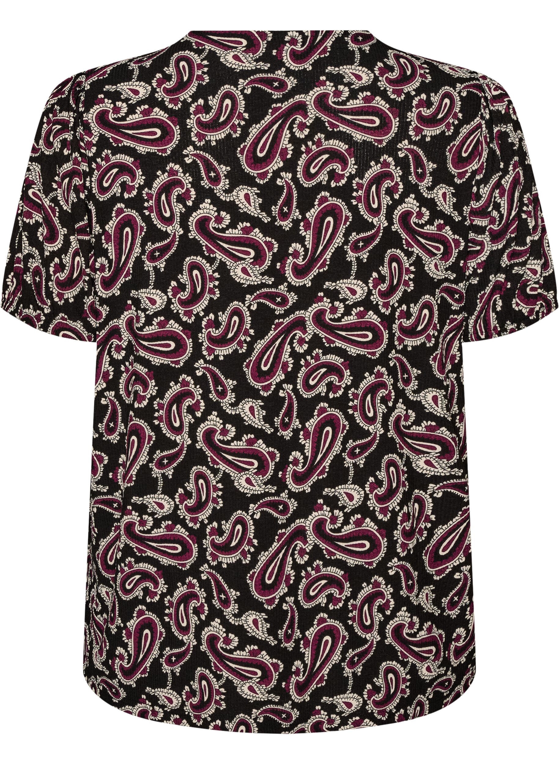 ZizziBluse mit langen &Auml;rmeln und Paisleymuster, Dunkles Bordeaux, Packshot image number 1