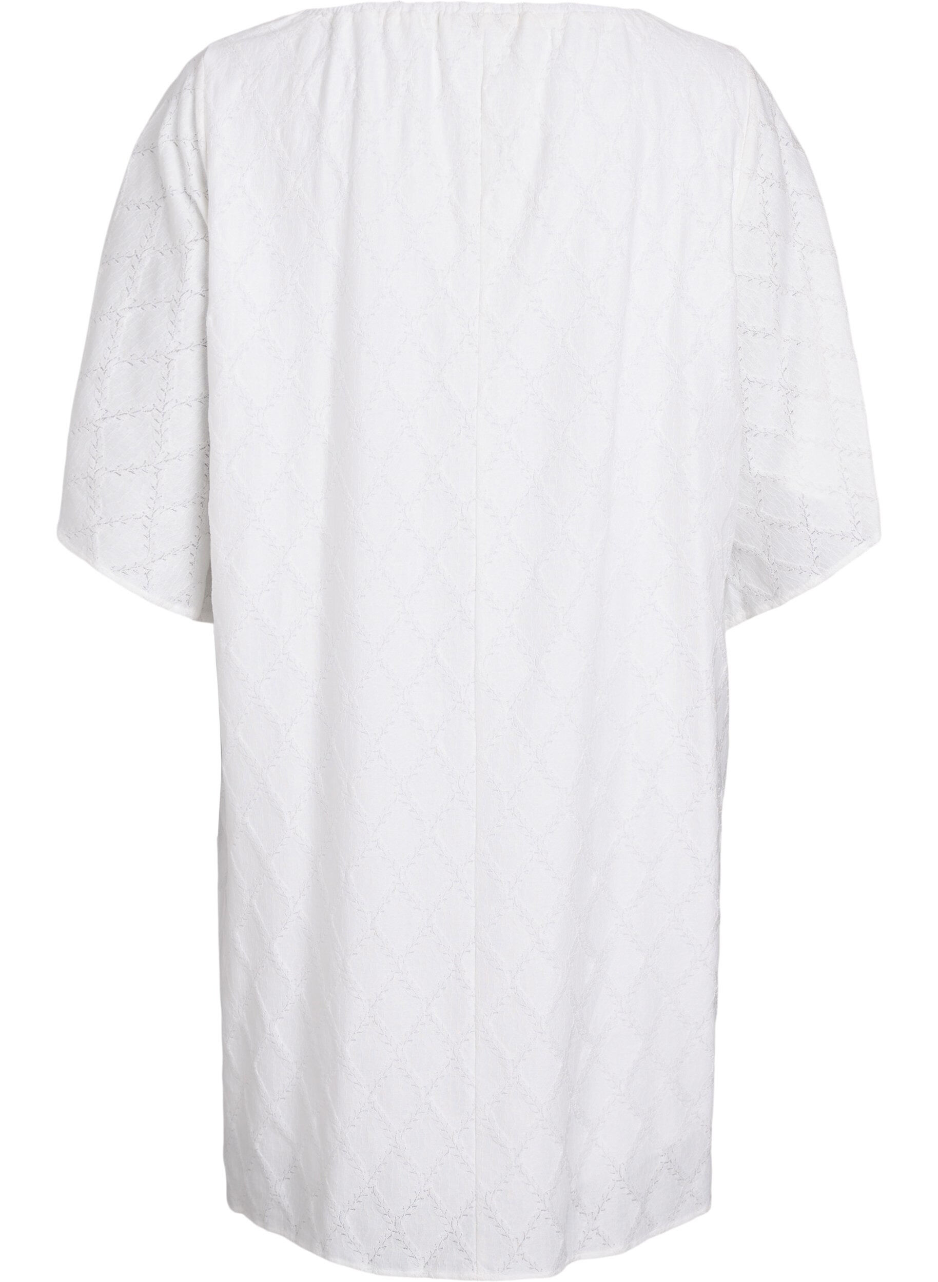 Zizzi Knielanges Partykleid mit weiten &Auml;rmeln, Wei&szlig;, Packshot image number 1