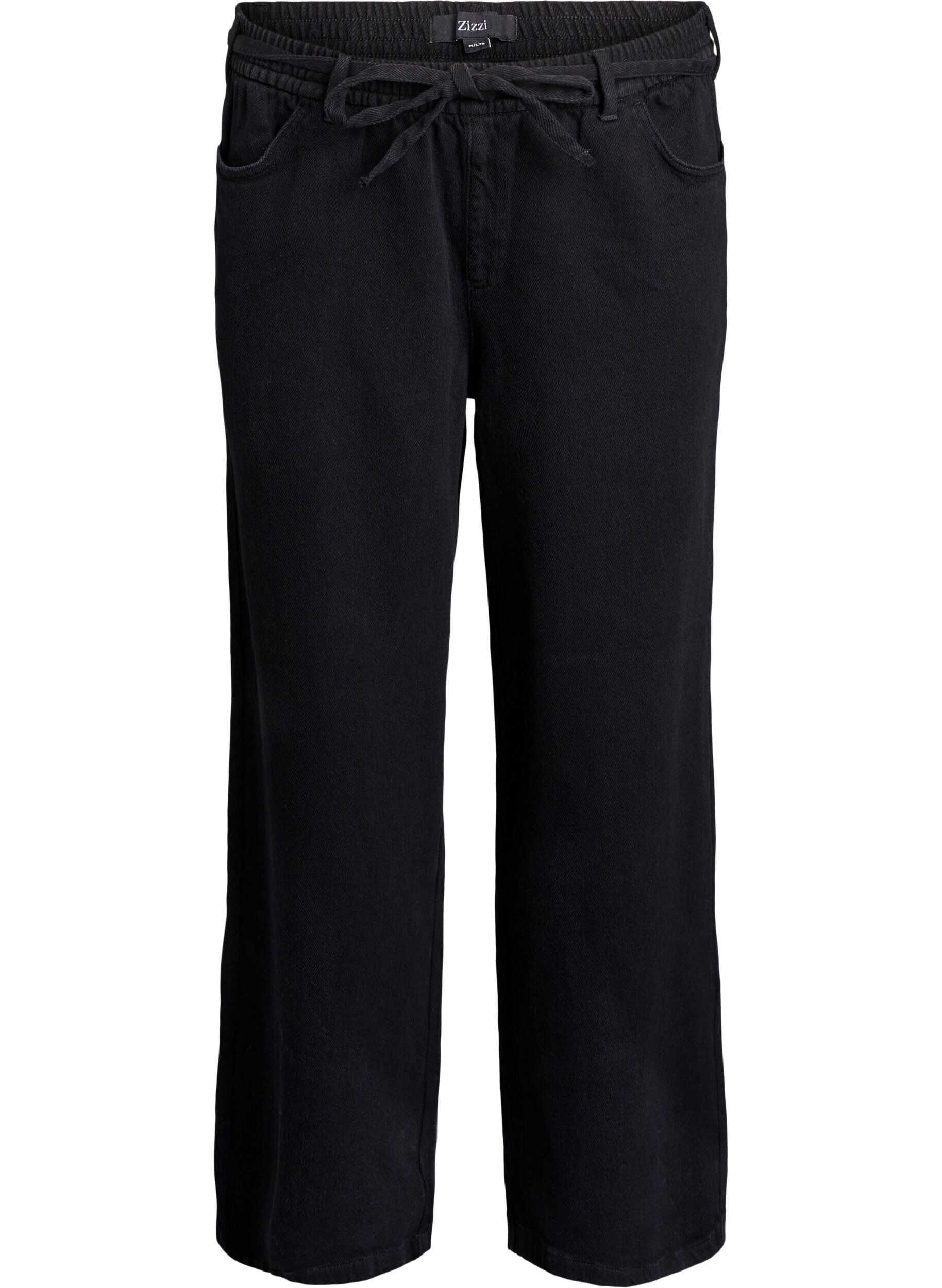 Jeans mit lockerer Passform, elastischem Bund und Tunnelzug