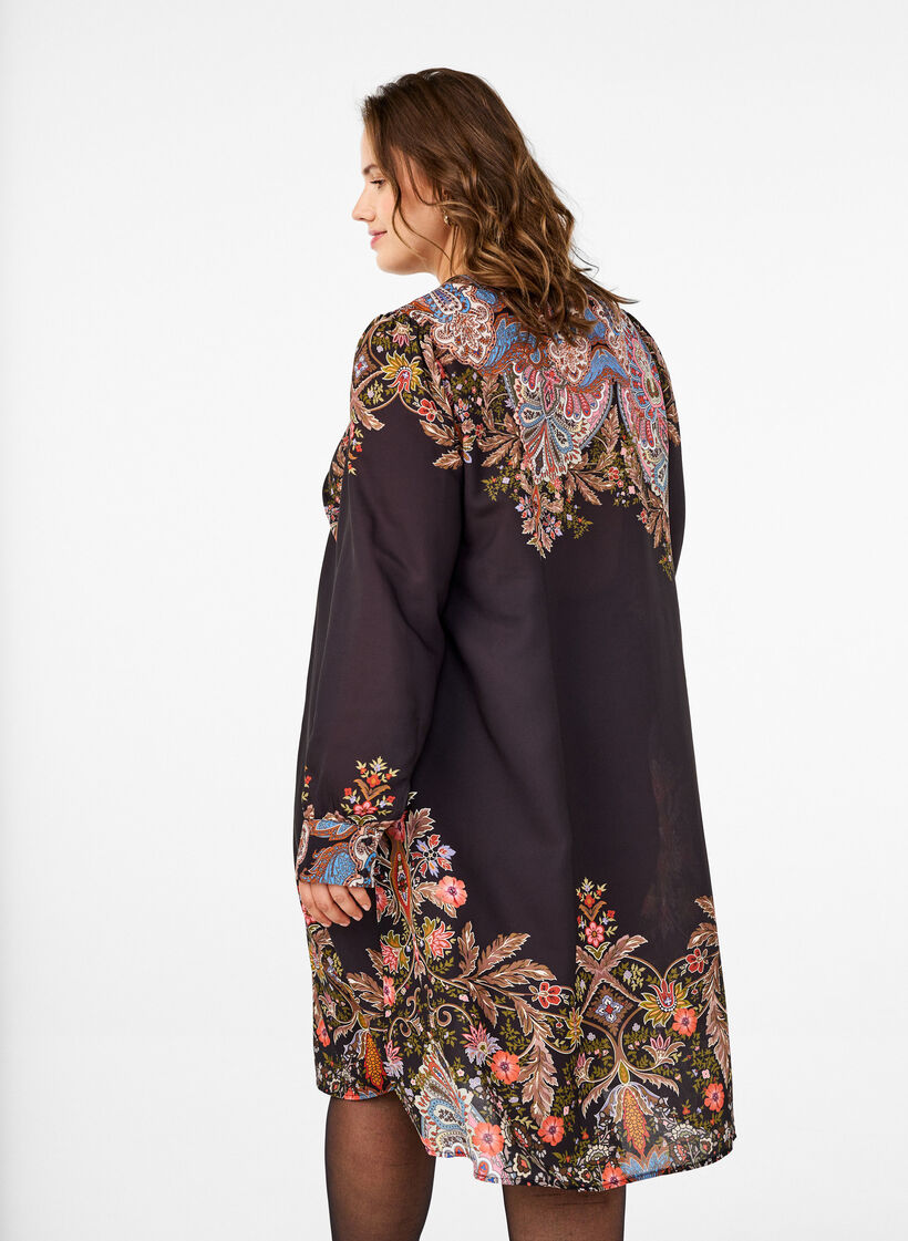 Midikleid mit Paisley-Print, Black Paisley, Model image number 1