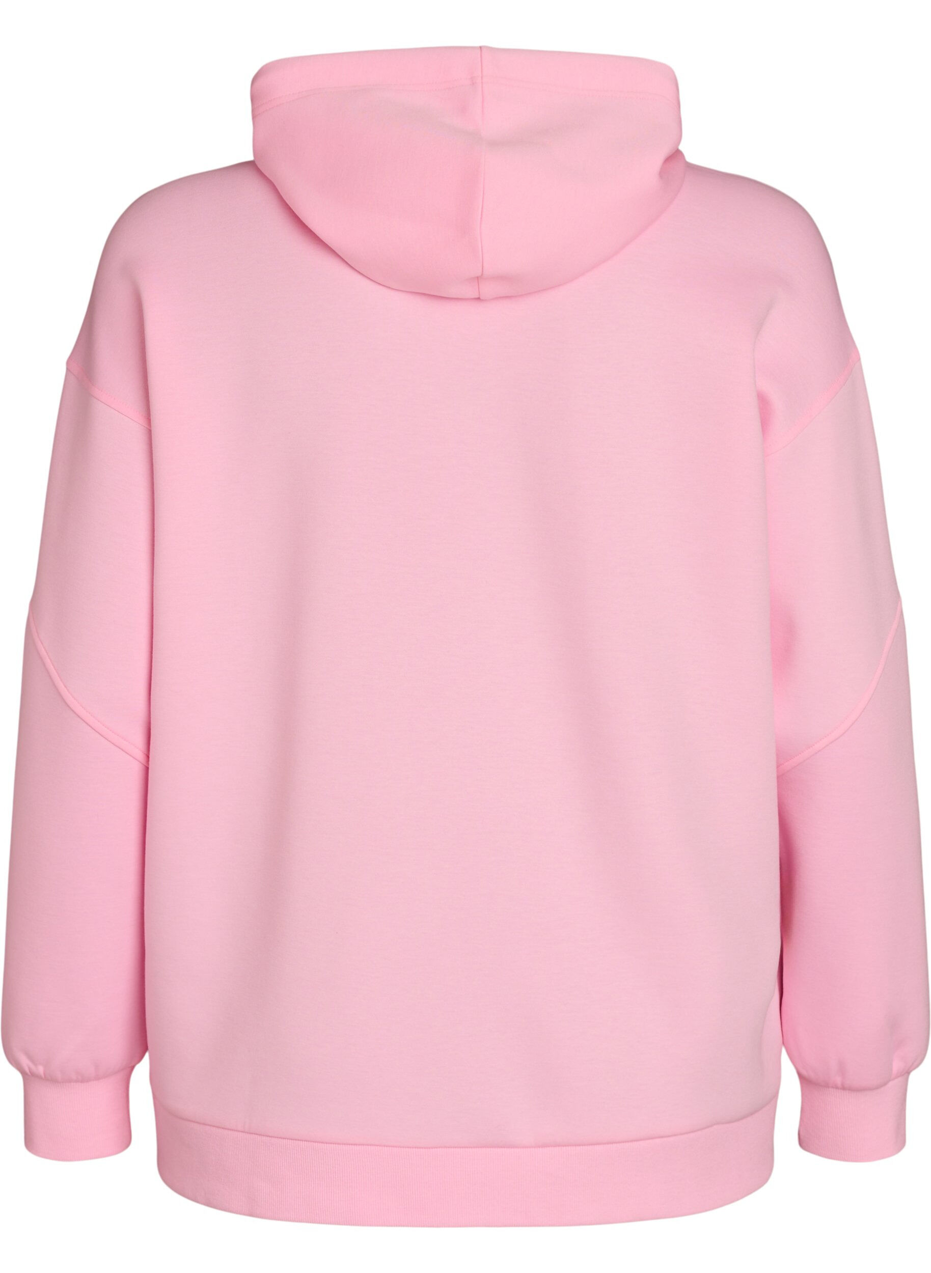 Zizzi Sportlicher Scuba-Hoodie mit Ziern&auml;hten, Pink, Packshot image number 1