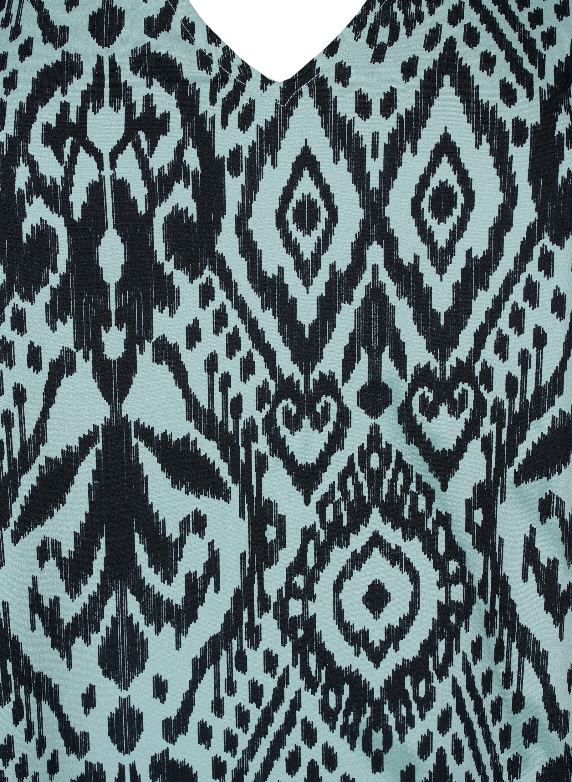 Zizzi FLASH - Tunika mit V-Ausschnitt und Print, Green Bay Ethnic, Packshot image number 2