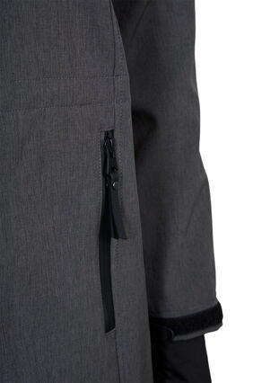Weiche Schale Jacke mit abnehmbarer Kapuze, Dark Grey Melange, Packshot image number 3