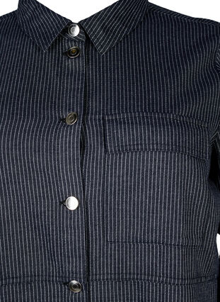 Baumwollhemd mit Nadelstreifen, Dark Blue Stripe, Packshot image number 2