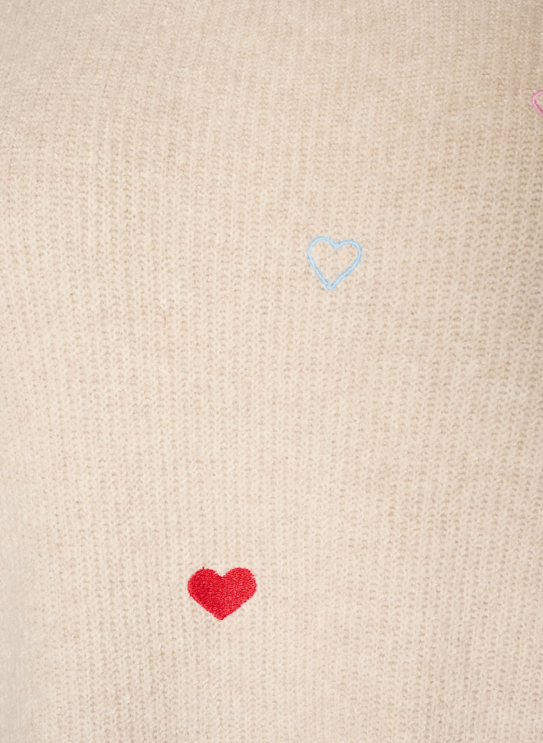 ZizziStrickbluse mit Herzen und 3/4-&Auml;rmeln, Beige, Packshot image number 2