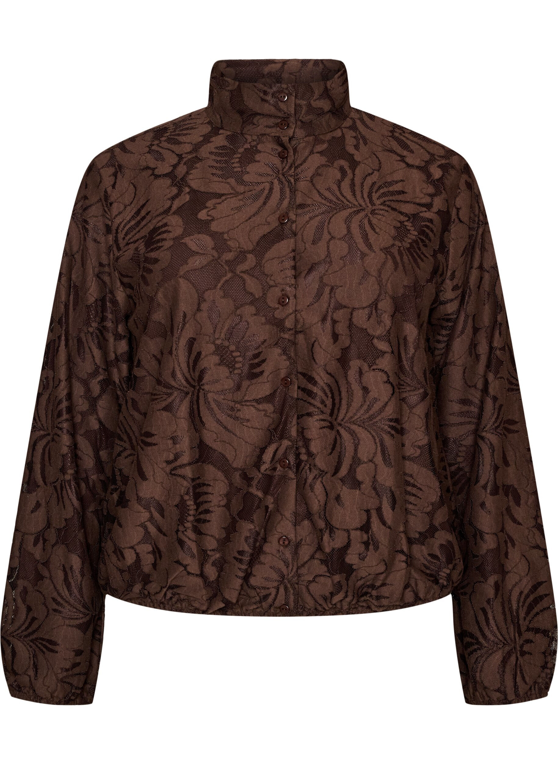 ZizziBomberjacke mit gebl&uuml;mtem Jacquard, Braun, Packshot image number 0