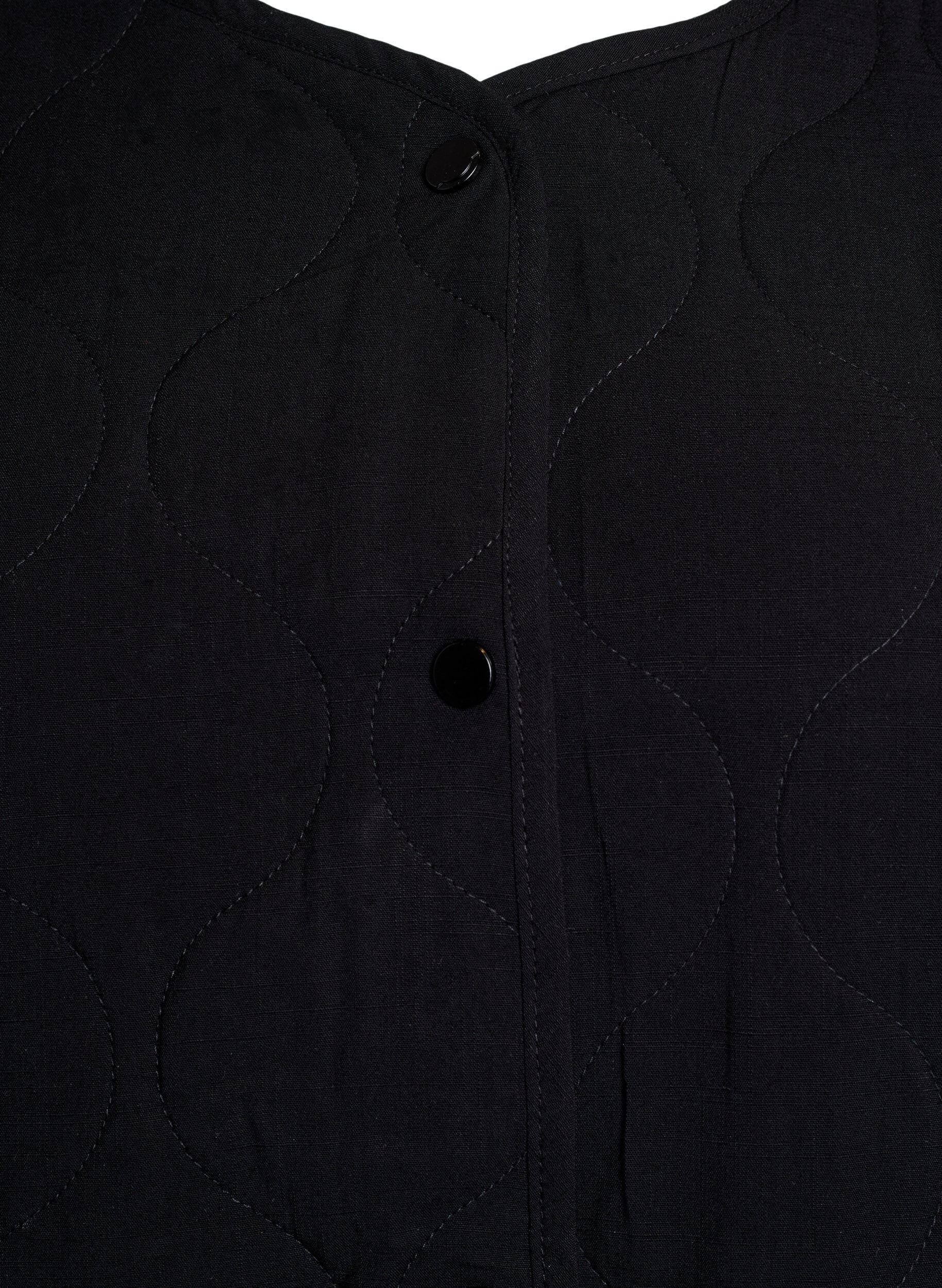 Zizzi Steppjacke mit Kn&ouml;pfen und Taschen, Schwarz, Packshot image number 2