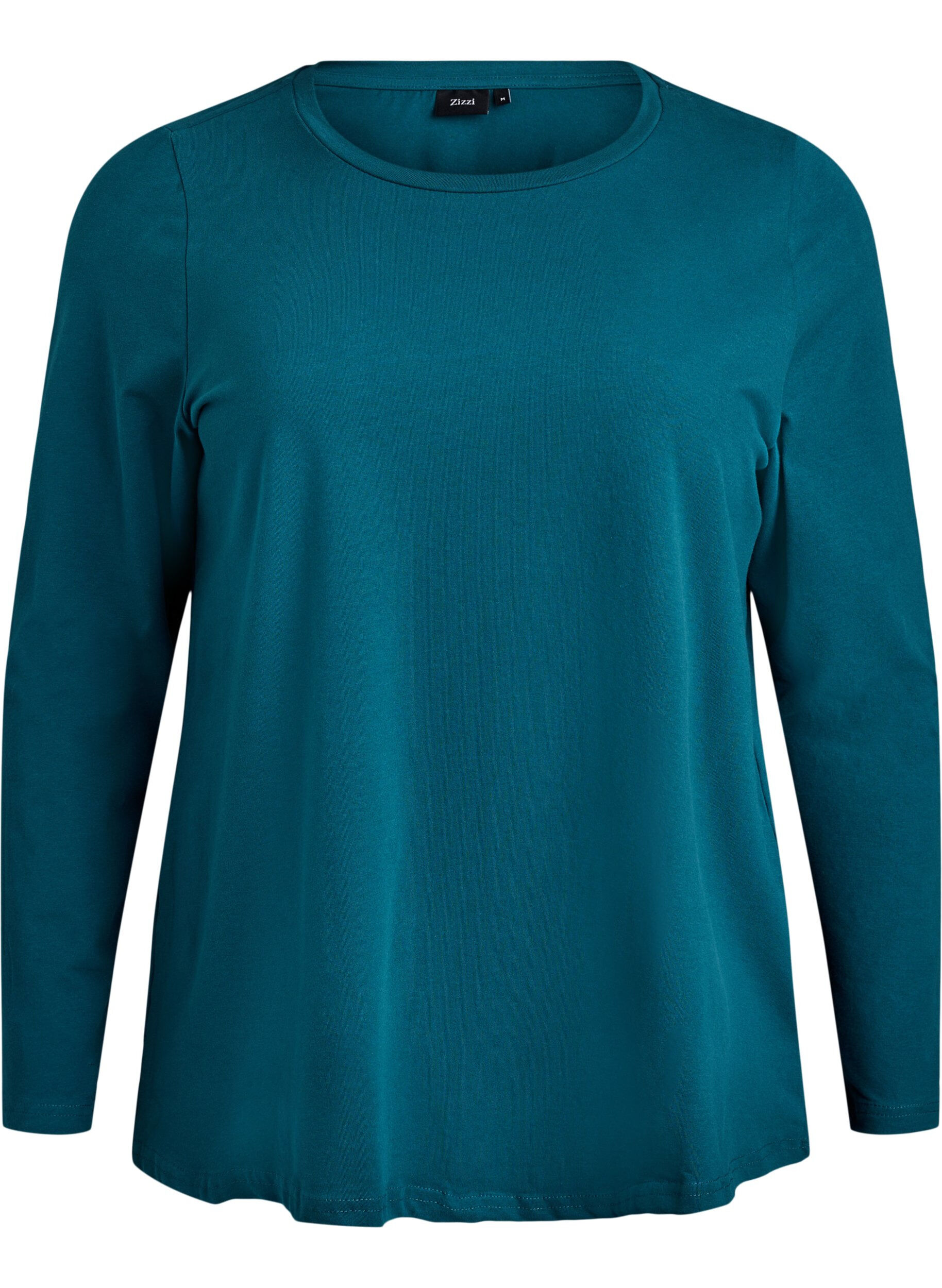 ZizziBasic Top aus Jersey mit langen &Auml;rmeln, Gr&uuml;n, Packshot image number 0