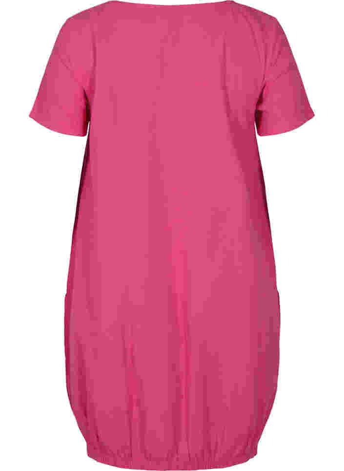 Kurzarm Kleid aus Baumwolle, Beetroot Purple, Packshot image number 1